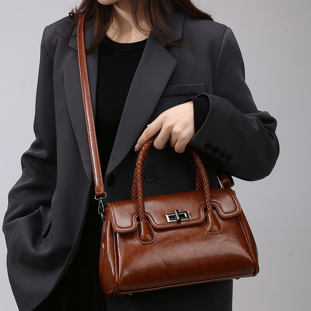Ensemble 3 pièces : sac à main, pochette & porte-cartes avec bandoulière