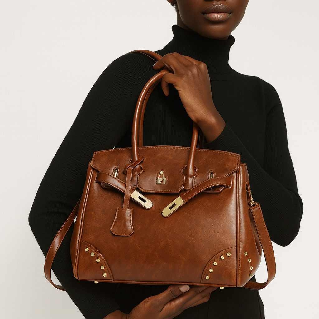 Ensemble 3 pièces : sac à main, pochette & porte-cartes avec bandoulière