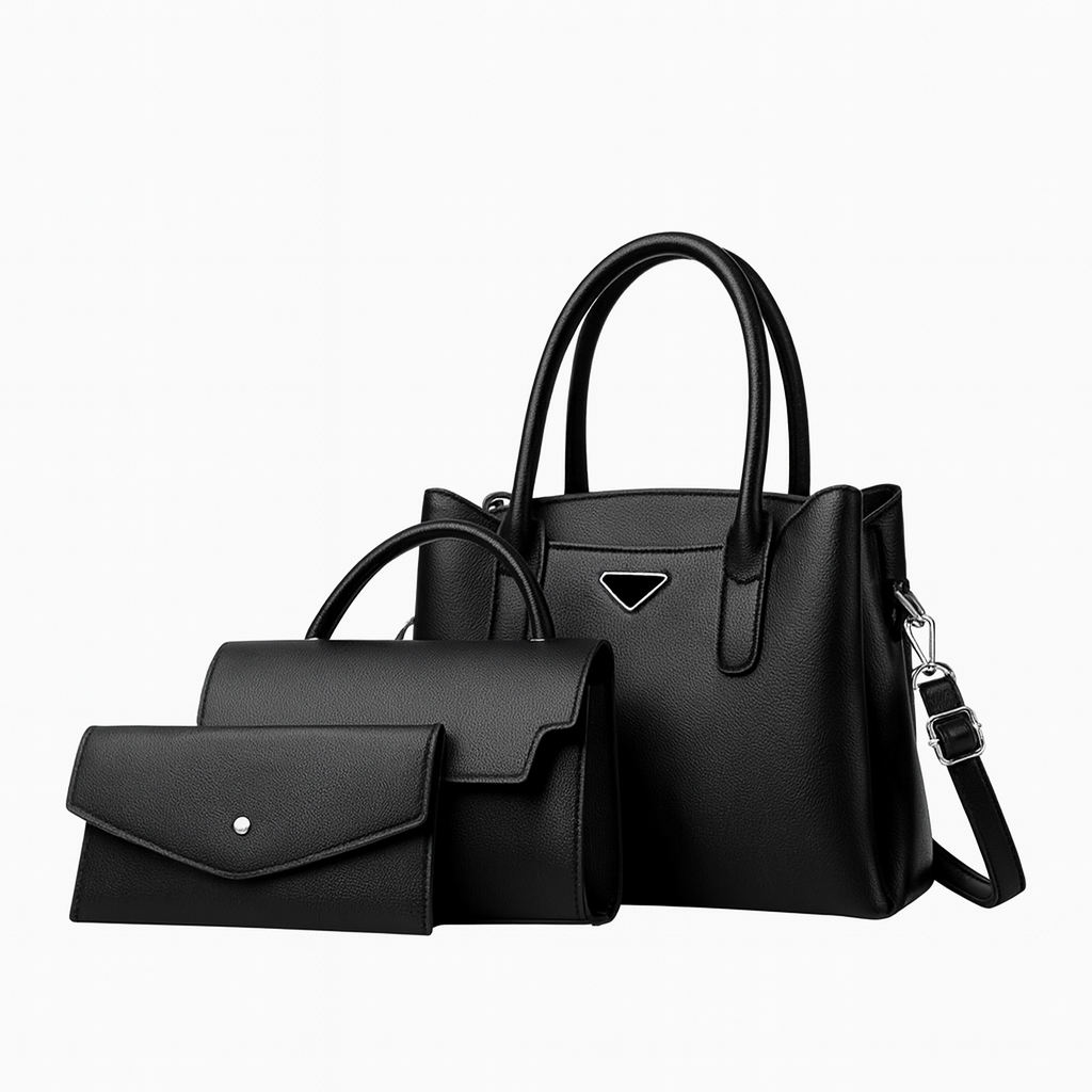 Ensemble 3 pièces : cabas, bandoulière & pochette