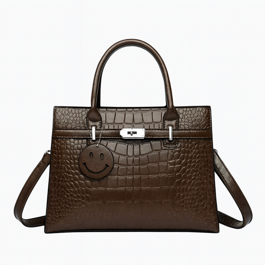 Ensemble 3 pièces : cabas croco, bandoulière & pochette