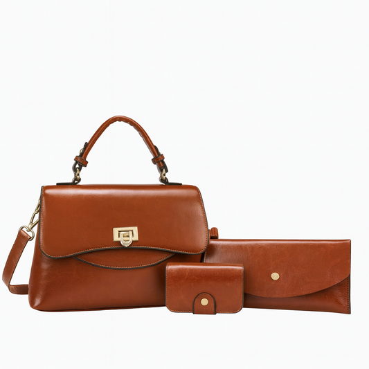 Ensemble 3 pièces : sac à main, pochette & porte-cartes