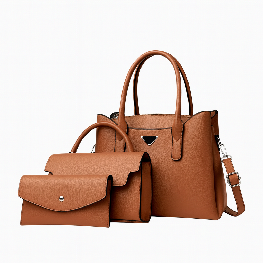 Ensemble 3 pièces : cabas, bandoulière & pochette