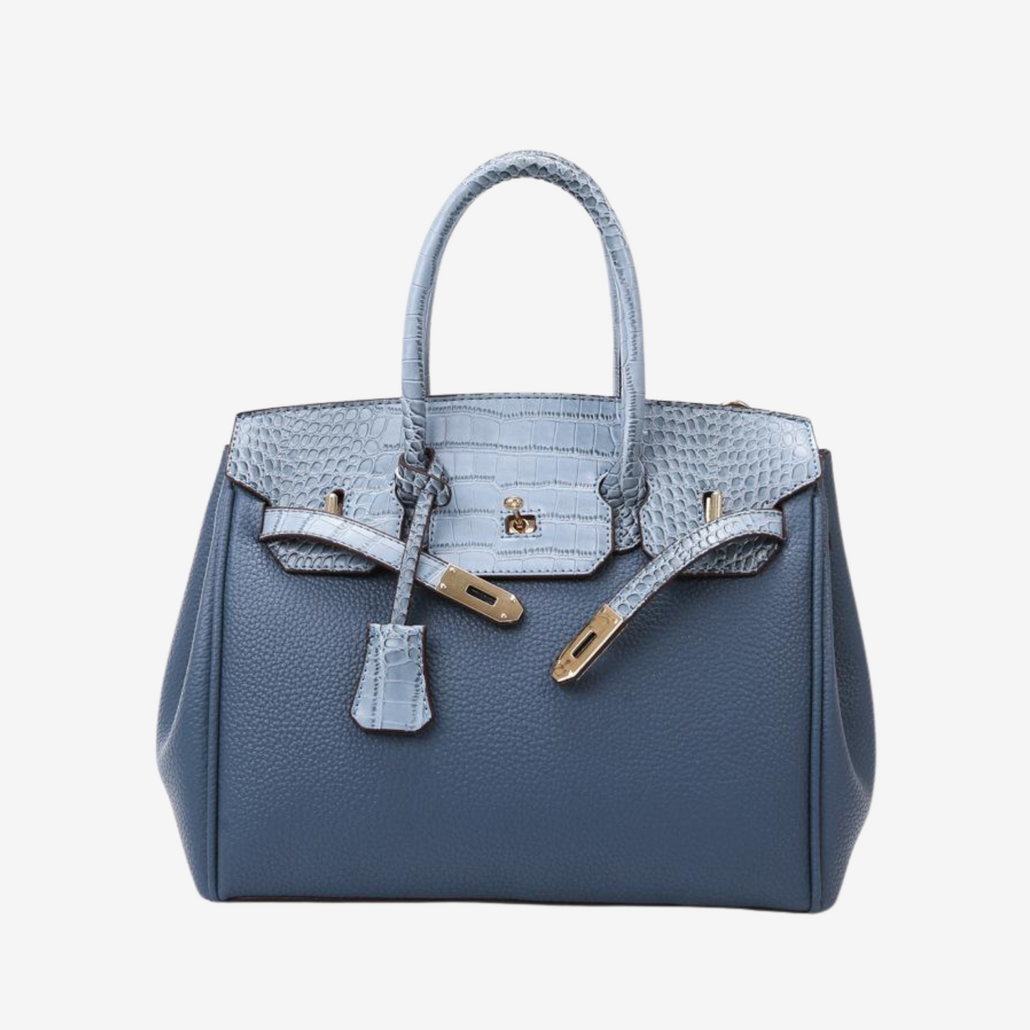 Ensemble 3 pièces : sac cabas, pochette et bandoulière effet croco