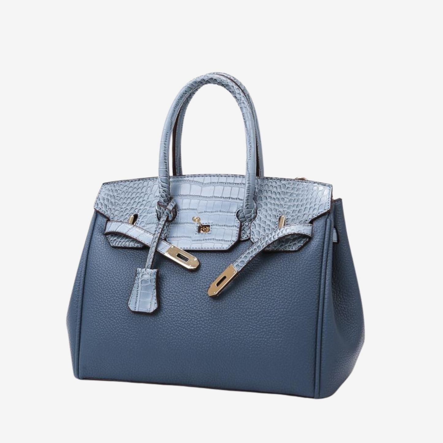 Ensemble 3 pièces : sac cabas, pochette et bandoulière effet croco