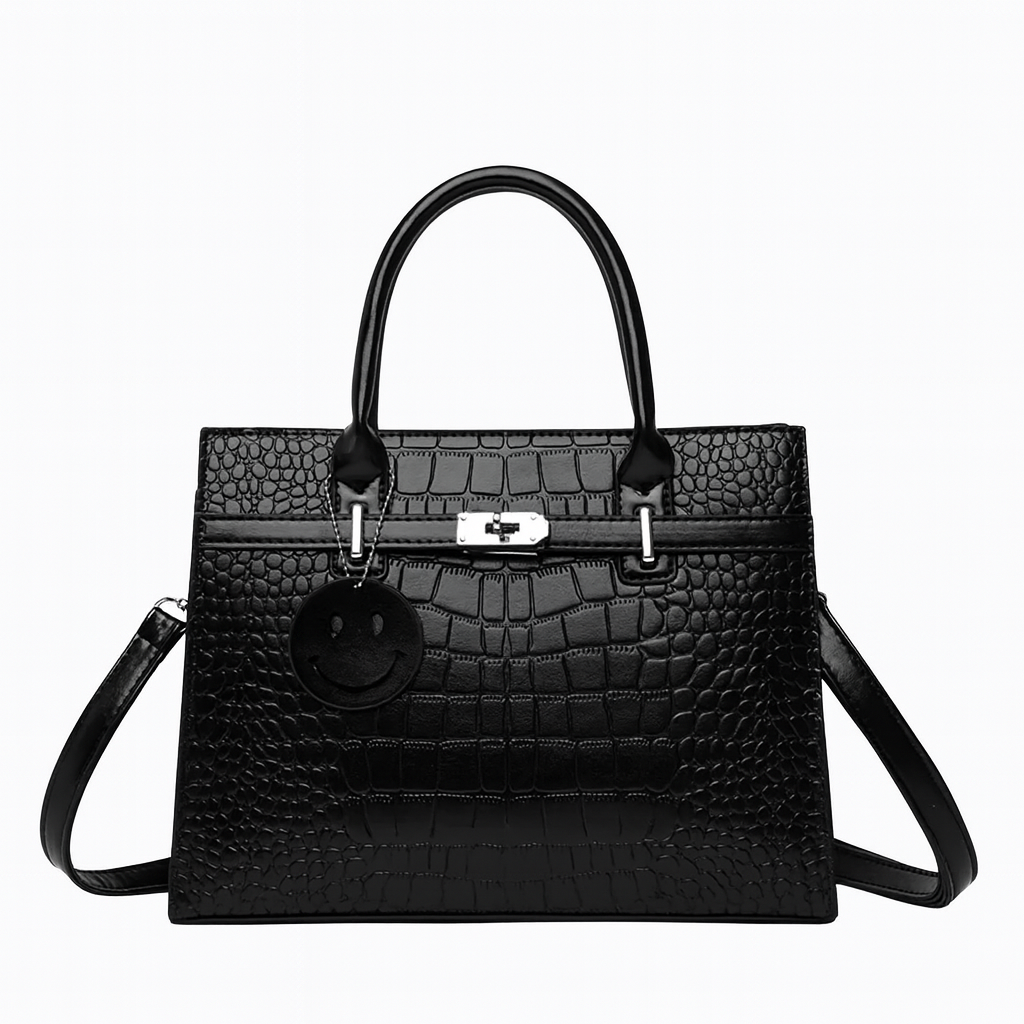 Ensemble 3 pièces : cabas croco, bandoulière & pochette