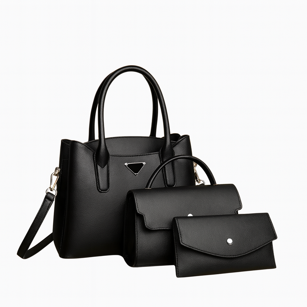 Ensemble 3 pièces : cabas, bandoulière & pochette